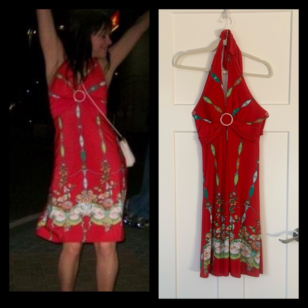 Red Halter dress size medium